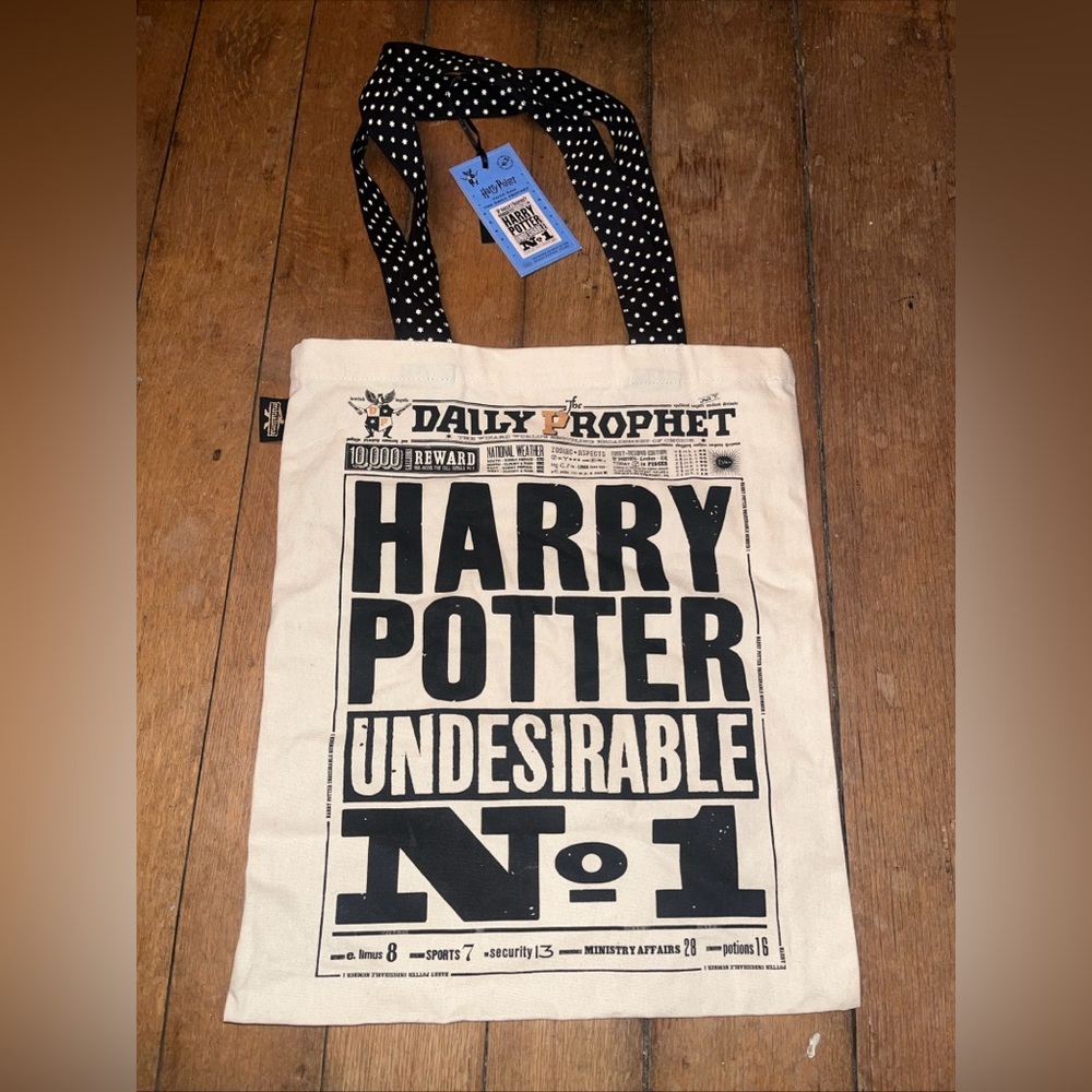 Universal Studios Harry Potter The Daily Prophet Tote Bag Undesirable No. 1 New